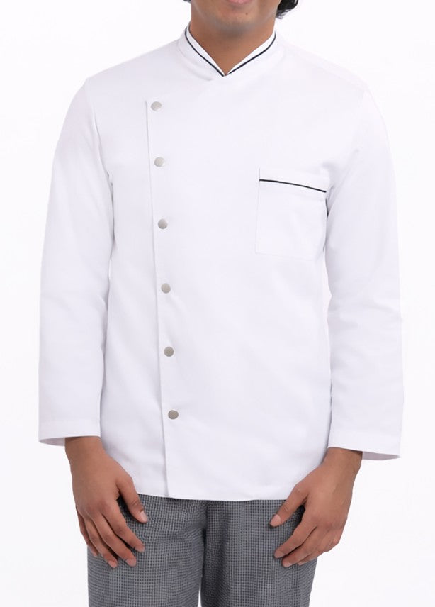 Chef Privé™ Domenico White Asymmetrical Jacket